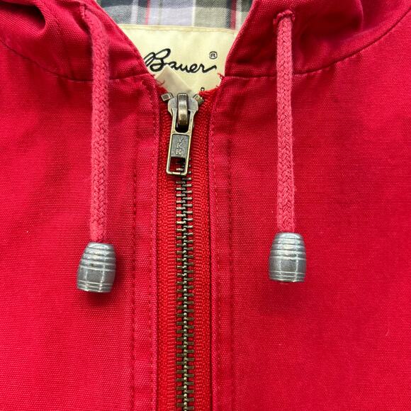 Eddie Bauer Jacket Women's Large Red Plaid Lining Hooded Vintage Preppy Normcore - Picture 7 of 14